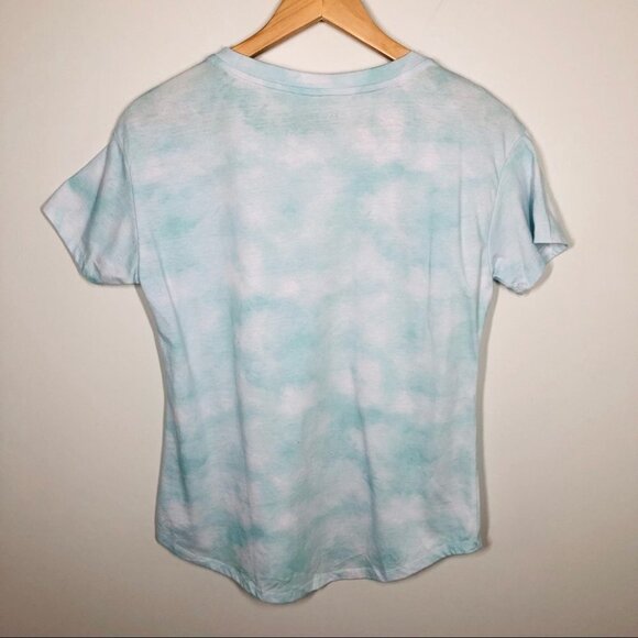Free WITH PURCHASE Rae Dunn ‘Honeymoon Vibes’ Blue Tie Dye T-Shirt Size Small - Picture 3 of 3